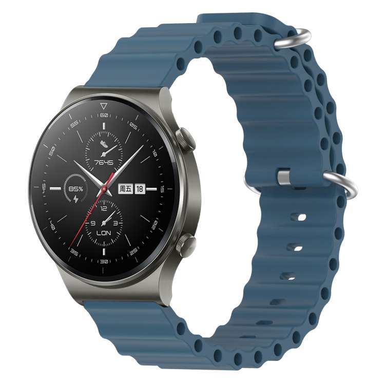 For Huawei GT2 Pro 22mm Ocean Style Silicone Solid Color Watch Band(Rock Gray)
