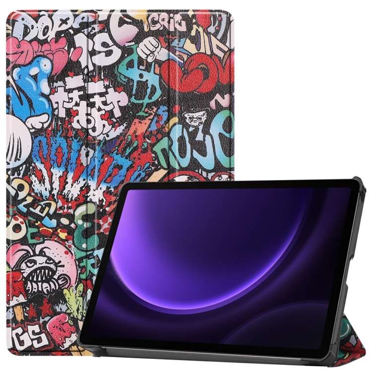 For Samsung Galaxy Tab S9 FE 10.9 JUNSUNMAY Custer Painted 3-Fold Stand Leather Smart Tablet Case(Gr