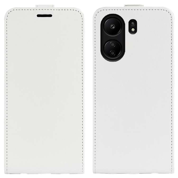 For Xiaomi Redmi 13C R64 Texture Single Vertical Flip Leather Phone Case(White)