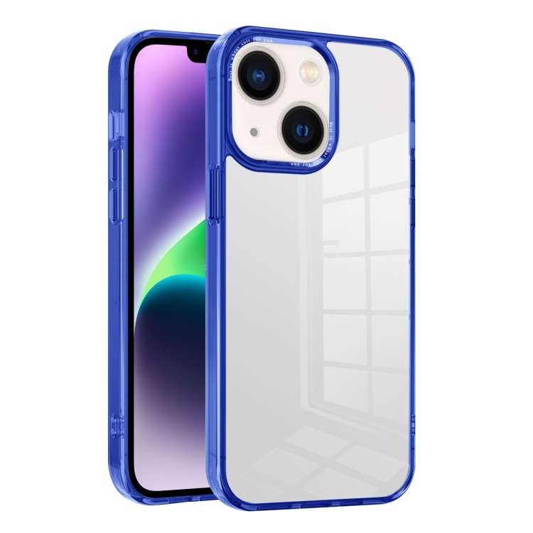 For iPhone 14 Ice Color Clear PC Hybrid TPU Phone Case(Bllue)