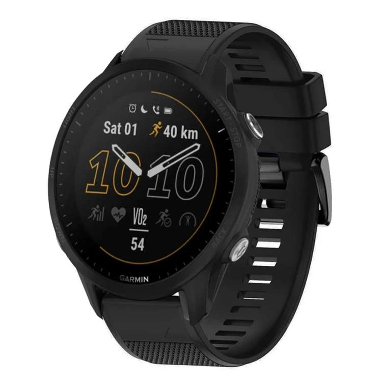 For Garmin Forerunner 955 22mm Quick Release Silicone Watch Band(Black)