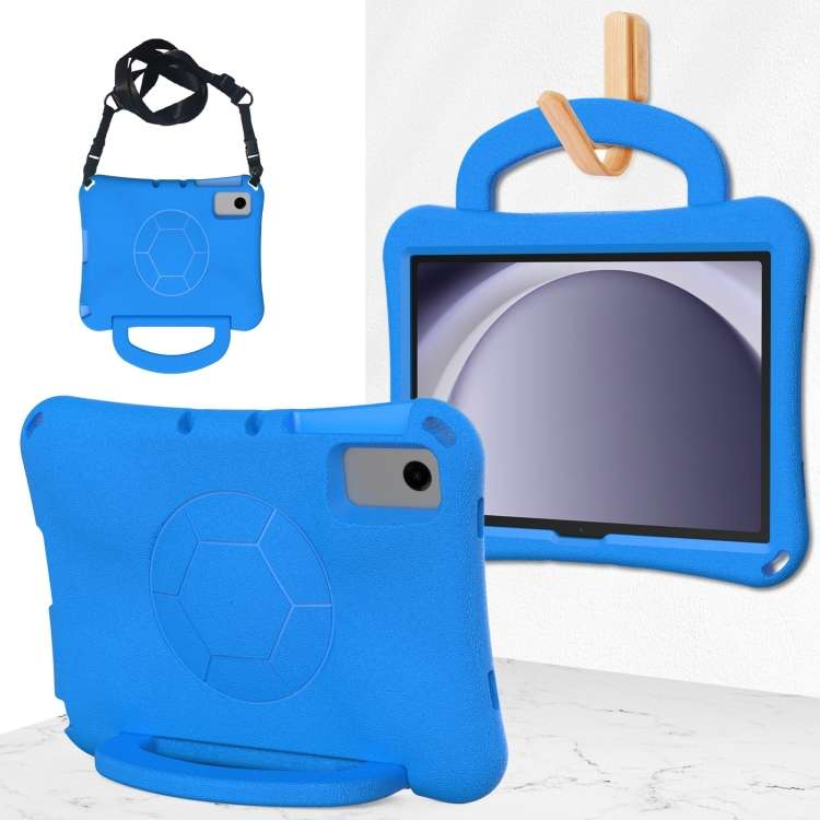For Samsung Galaxy Tab A9+ 10.95 2023 Handle Football Shaped EVA Shockproof Tablet Case(Blue)