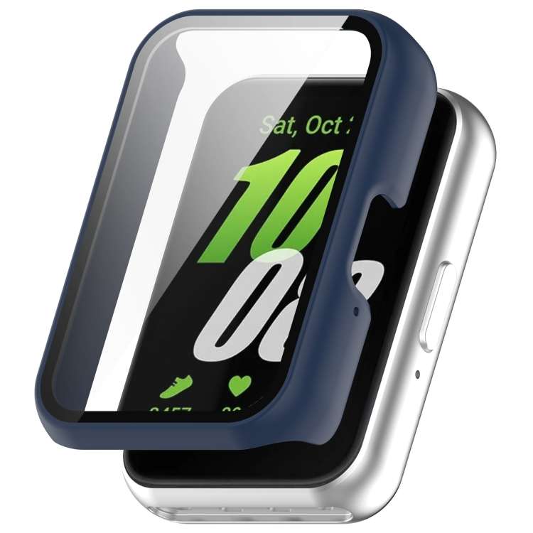 For Samsung Galaxy Fit 3 SM-R390 PC + Tempered Glass Film Integrated Watch Protective Case(Midnight