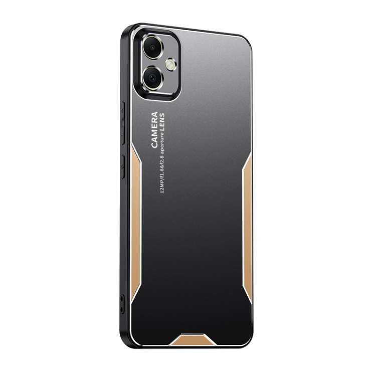 For Samsung Galaxy A05 Blade Series TPU Hybrid Metal Phone Case(Gold)