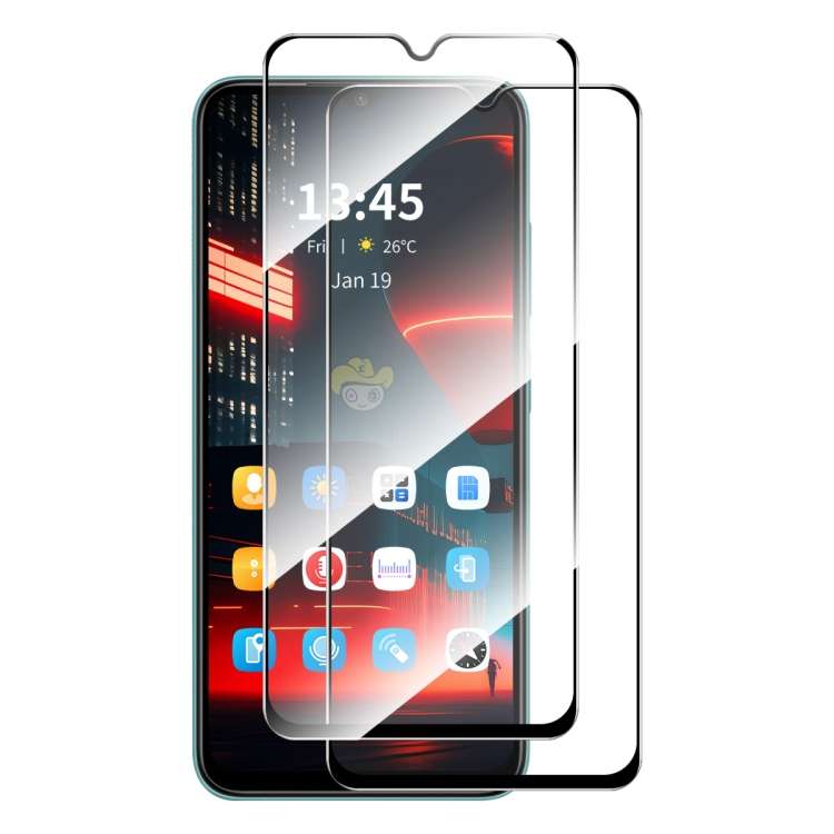 For Infinix Hot 20i 4G 2pcs ENKAY Full Glue High Aluminum-silicon Tempered Glass Film