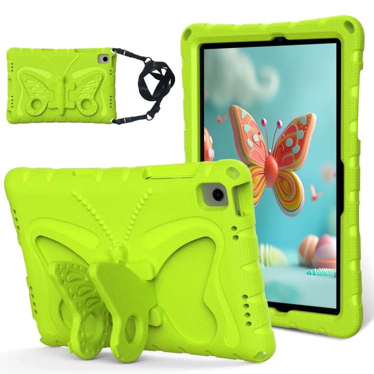 For Samsung Galaxy Tab A9+ X210/X216 Butterfly Bracket EVA Shockproof Tablet Case(Grass Green)