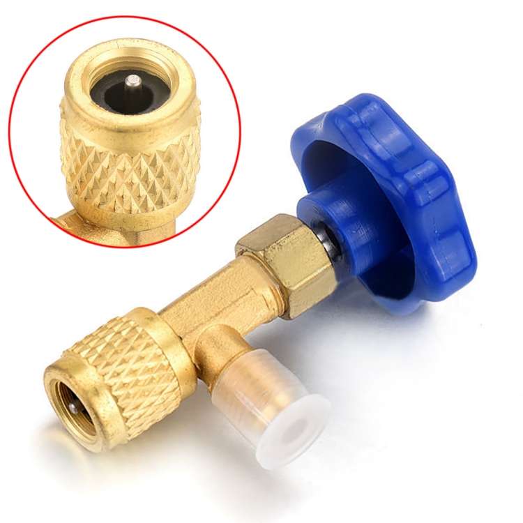 Blue Metal Valve Bottle Opener 1/4 SAE Connector Dispensing Refrigerant Valve Bottle Openers for R2