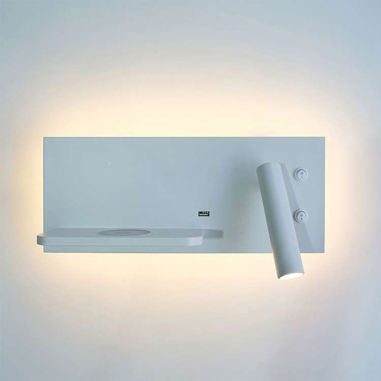 Left Wireless Wall Lamp USB 5V Charger Wall Lights Hotel Headboard Reading Lighting Spot Luminaire L