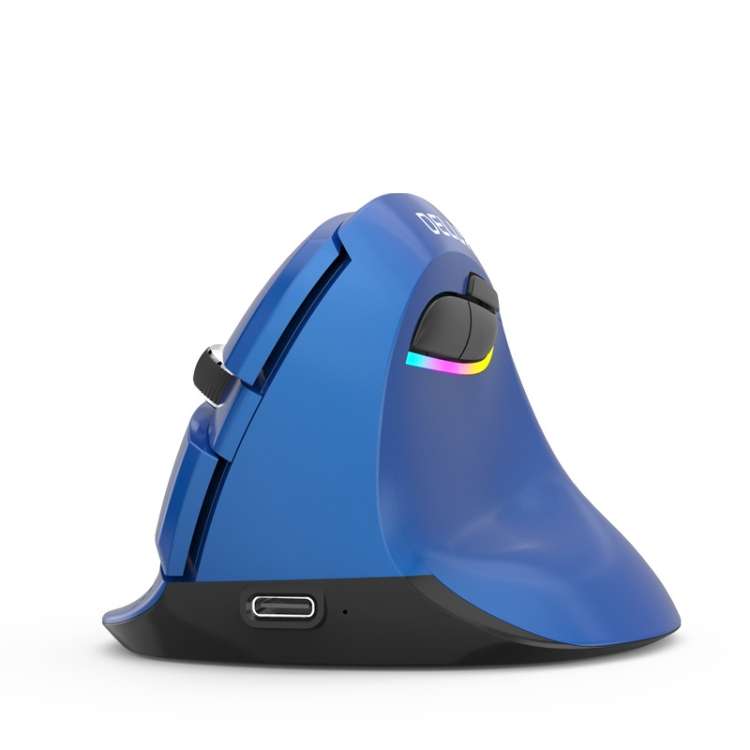 DELUX M618Mini Colorful Wireless Luminous Vertical Mouse Bluetooth Rechargeable Vertical Mouse(Pearl