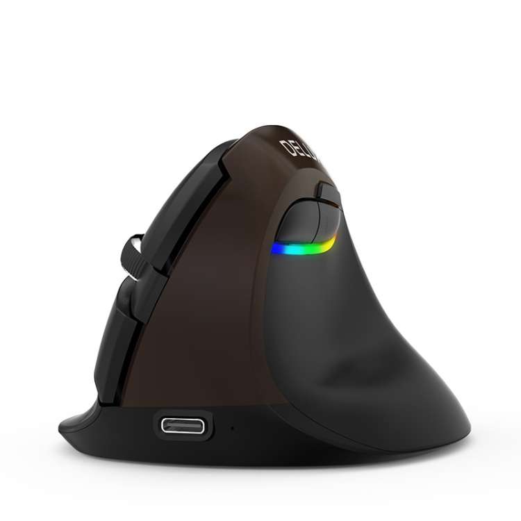 DELUX M618Mini Colorful Wireless Luminous Vertical Mouse Bluetooth Rechargeable Vertical Mouse(Elega