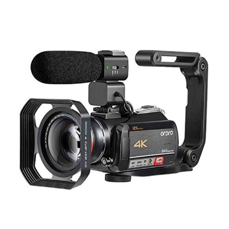 ORDRO AC5 4K HD Night Vision WiFi 12X Optical Zoom Digital Video DV Camera Camcorder, Style:Standard