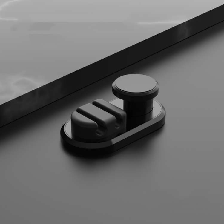 3 PCS Car Sticky Storage Data Cable Hook(Black)