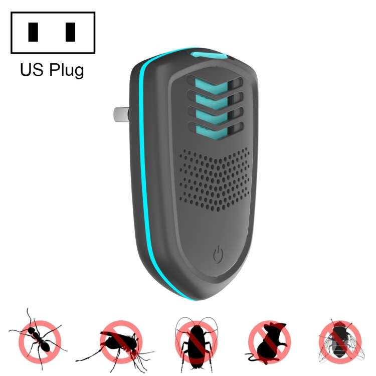 Pest Repeller Ultrasonic Mosquito Repeller Incense Heating Plug-In Mouse Repeller US Plug(Black)