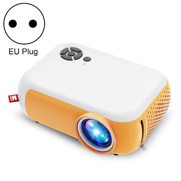 A10 480x360 Pixel Projector Support 1080P Projector ,Style: Same-screen White Yellow(EU Plug)