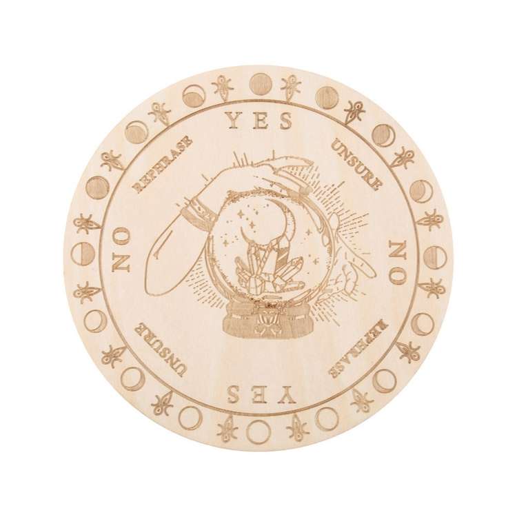 Carving Pattern Round Wood Craft Ouija Board 25cm(7)