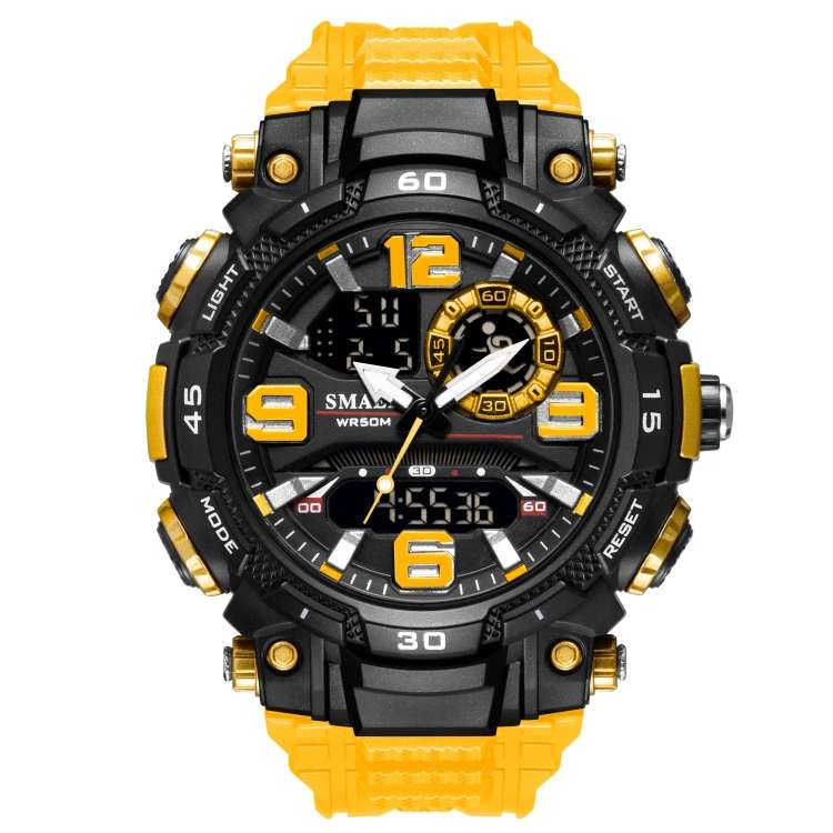 SMAEL 1921 Men Dual Movement Sports Watch Multifunctional Time Night Light Alarm Student Wrist Watch