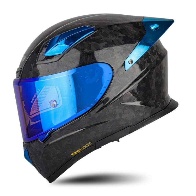 SOMAN Four Seasons Full Cover Motorcycle Helmet, Size: XL(Cheetah Print Blue)