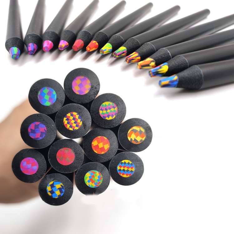 12pcs /Set  Rainbow Pencils Wooden Colored Pencil For Kids Adults Art Drawing