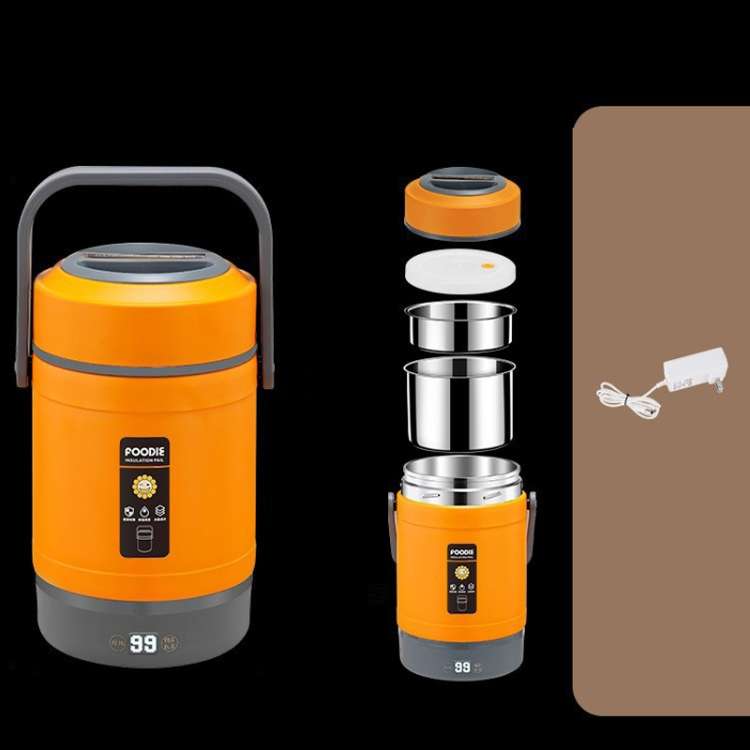 2.0L 304 Food Grade Insulated Lunch Box Electric Thermostat Lunch Bucket, CN Plug, Color: Temperatur
