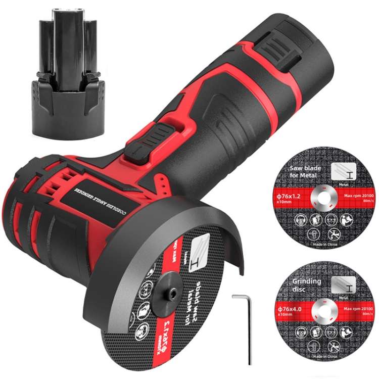 HILDA 12V 3 Inch Li-Ion Angle Grinder Home Cutting And Sanding Machine, US Plug, Model: Plastic Pack