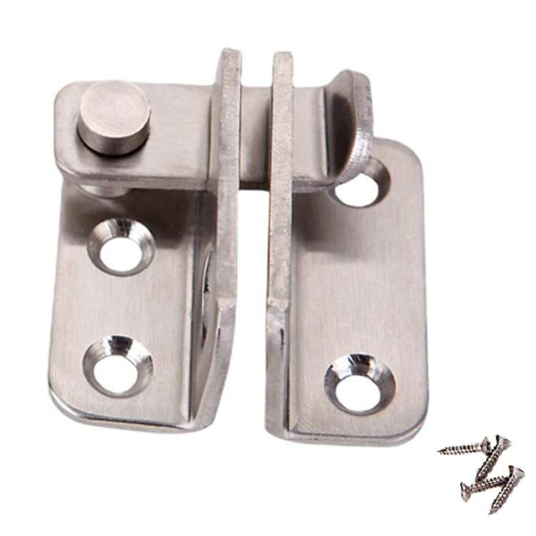 Small Left Open Stainless Steel Sliding Door Latch No Punch Latch Door Bolt Catch With Screw