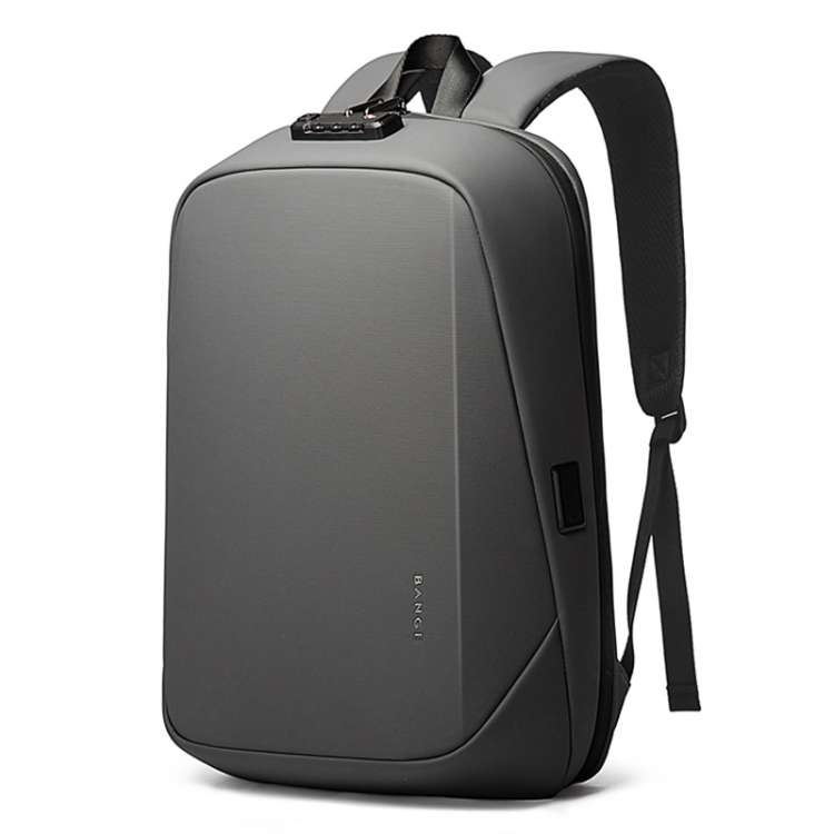 BANGE BG-7251 Mens Business Double-Shoulder Laptop Bag Large Capacity Waterproof Backpack(Gray)