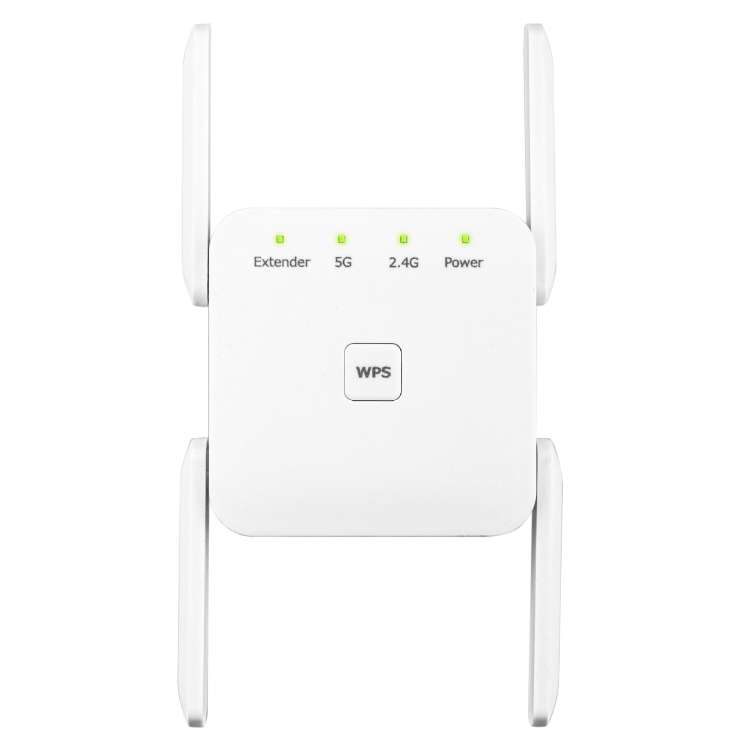 1200Mbps 2.4G / 5G WiFi Extender Booster Repeater Supports Ethernet Port White US Plug