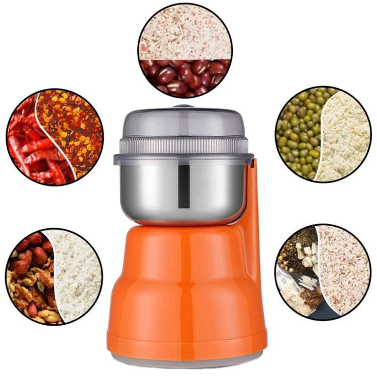 Household Coffee Grain Grinding Machine Crusher Grinder, Spec: UK Plug(Orange)