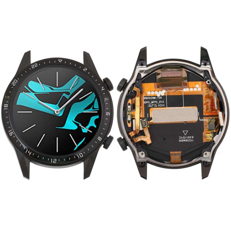 LCD Screen and Digitizer Full Assembly With Frame for Huawei Watch GT 2 46mm(Silver)