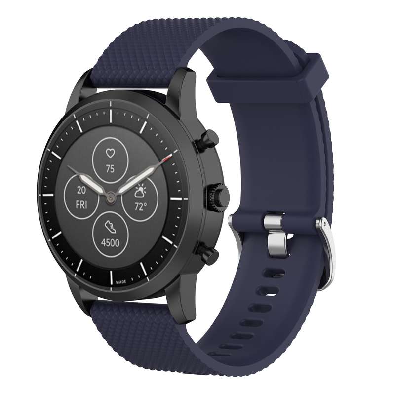 22mm Texture Silicone Wrist Strap Watch Band for Fossil Hybrid Smartwatch HR, Male Gen 4 Explorist H