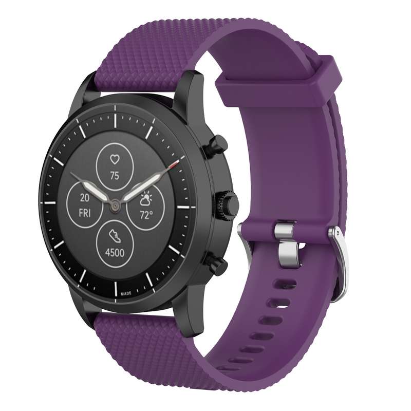 22mm Texture Silicone Wrist Strap Watch Band for Fossil Hybrid Smartwatch HR, Male Gen 4 Explorist H