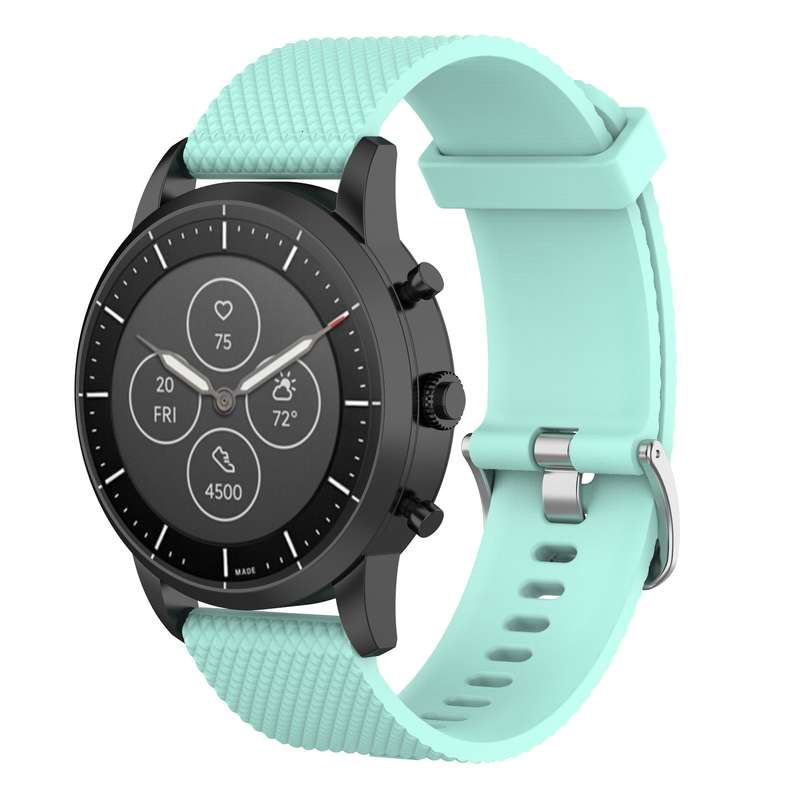 22mm Texture Silicone Wrist Strap Watch Band for Fossil Hybrid Smartwatch HR, Male Gen 4 Explorist H