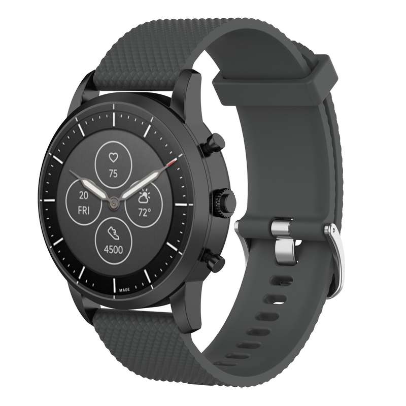 22mm Texture Silicone Wrist Strap Watch Band for Fossil Hybrid Smartwatch HR, Male Gen 4 Explorist H