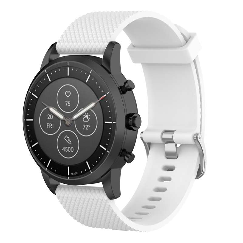22mm Texture Silicone Wrist Strap Watch Band for Fossil Hybrid Smartwatch HR, Male Gen 4 Explorist H