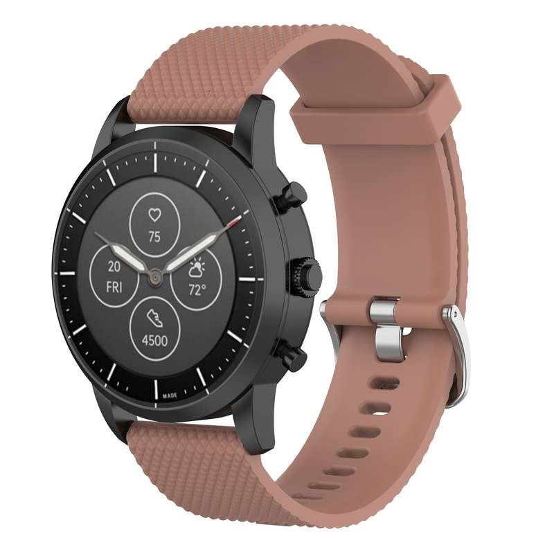22mm Texture Silicone Wrist Strap Watch Band for Fossil Hybrid Smartwatch HR, Male Gen 4 Explorist H