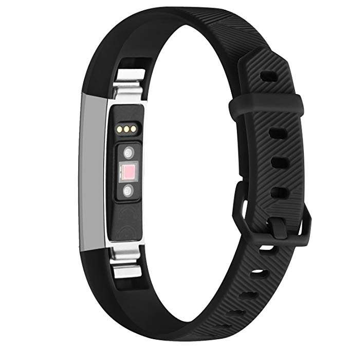 Solid Color Silicone Watch Band for FITBIT Alta / HR(Rose Red)
