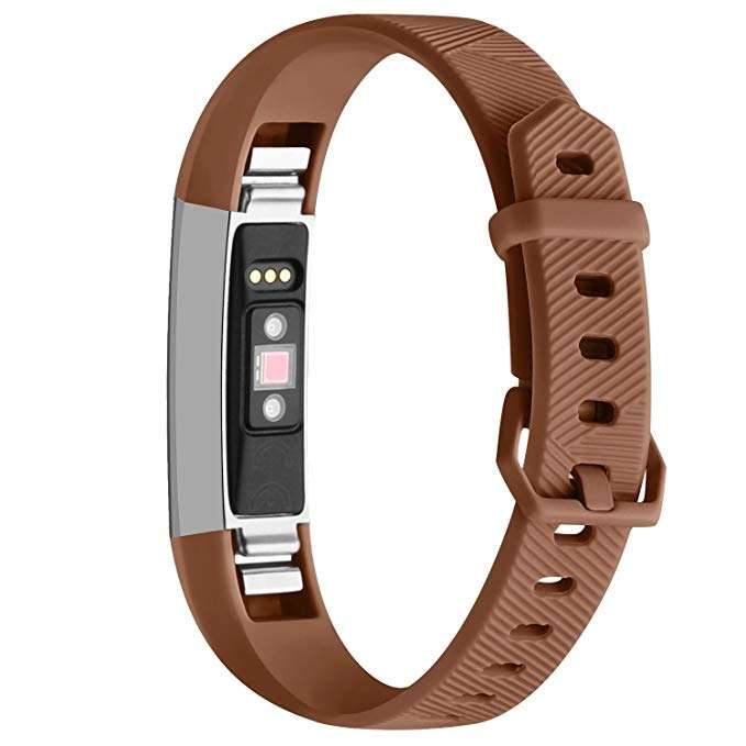 Solid Color Silicone Watch Band for FITBIT Alta / HR(Rose Red)