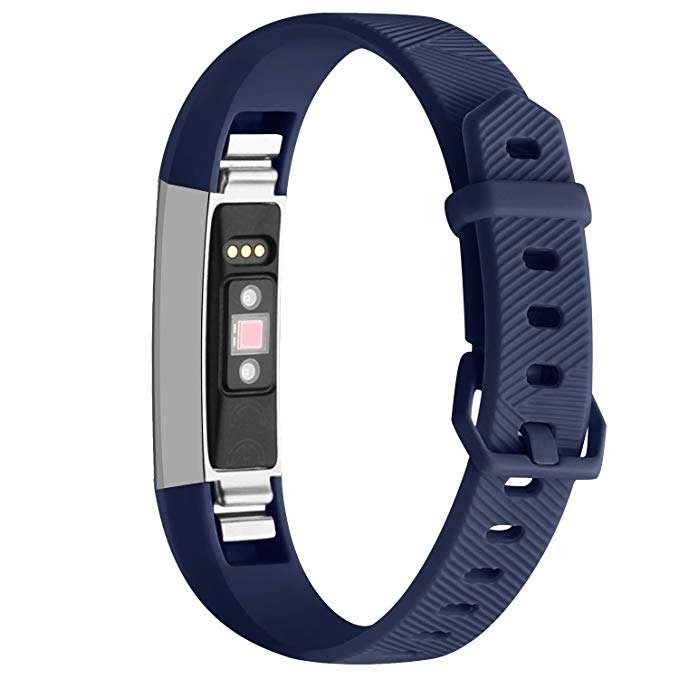 Solid Color Silicone Watch Band for FITBIT Alta / HR(Rose Red)
