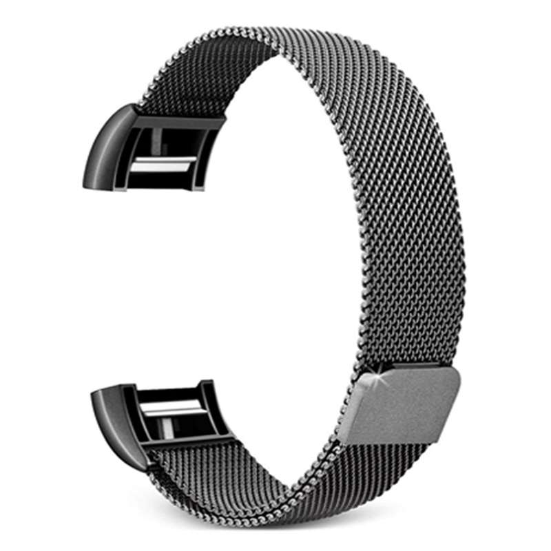 Smart Watch Stainless Steel Watch Band for FITBIT Charge 2, Size: S(Blue)