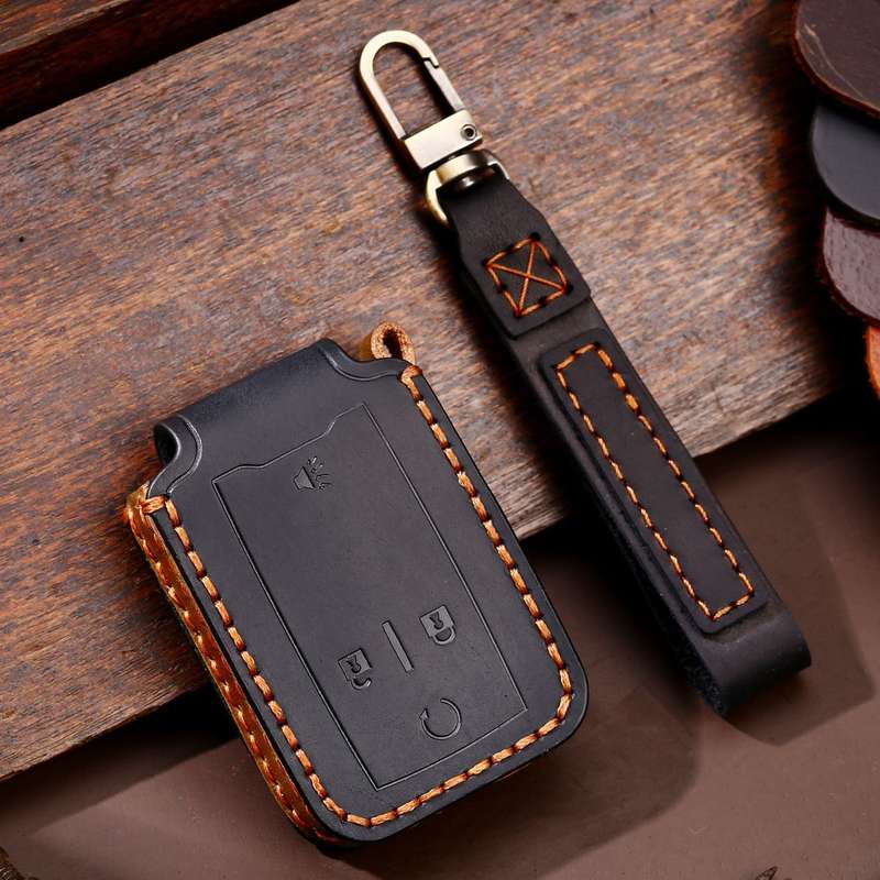 For Chevrolet GMC / Colorad 4-button C159 Car Key Leather Protective Case(Black)