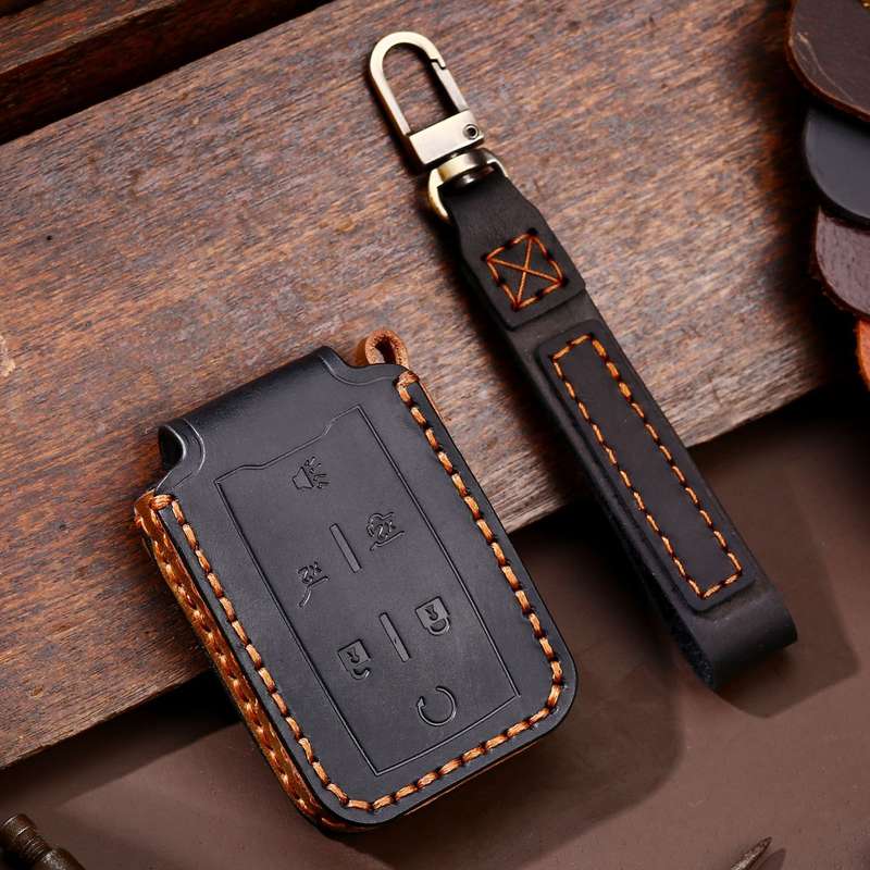 For Chevrolet GMC / Colorad 6-button C160 Car Key Leather Protective Case (Black)
