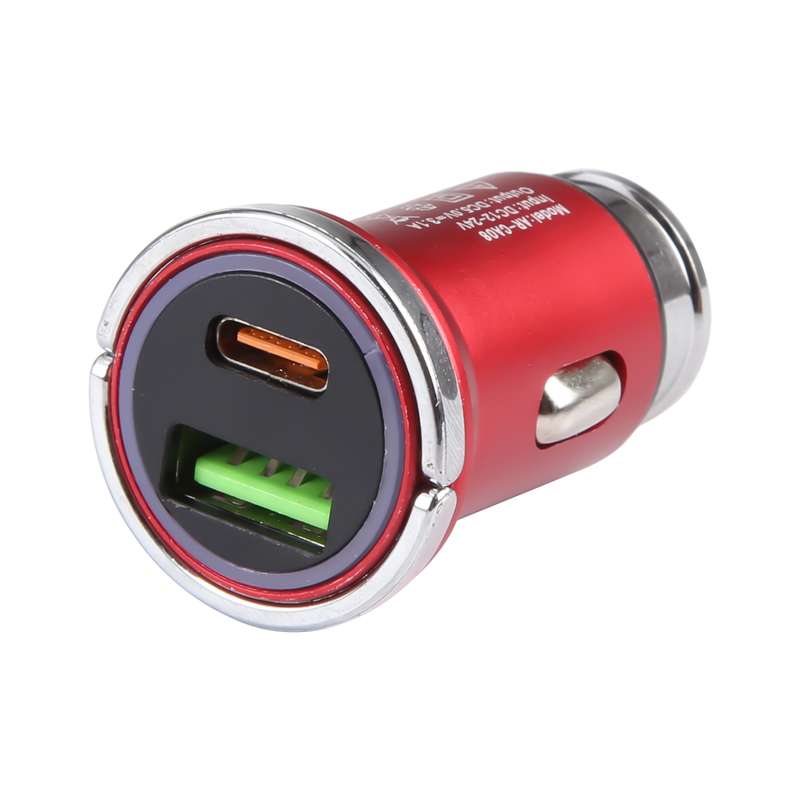 AR-CA08 12W 2A USB-C / Type-C + USB Ports Car Charger (Black)