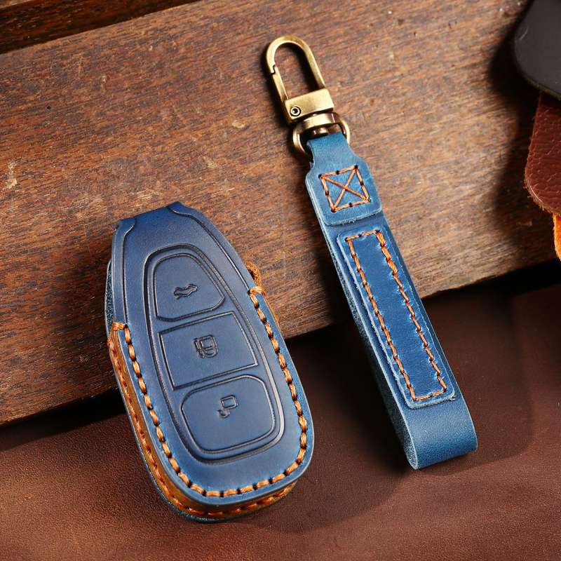 For Ford Focus/Mondeo/Maverick/Explorer/Escort/Edge 2017-2018 C231 Car Key Leather Protective Case (