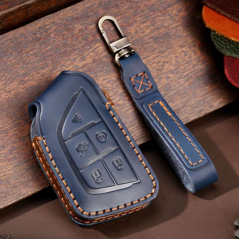 For Cadillac / CT5 / CT6 / XT6 C088 Car Key Leather Protective Case (Black)