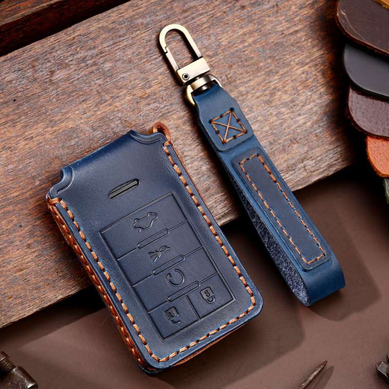 For Cadillac 5-button C091 Car Key Leather Protective Case (Brown)