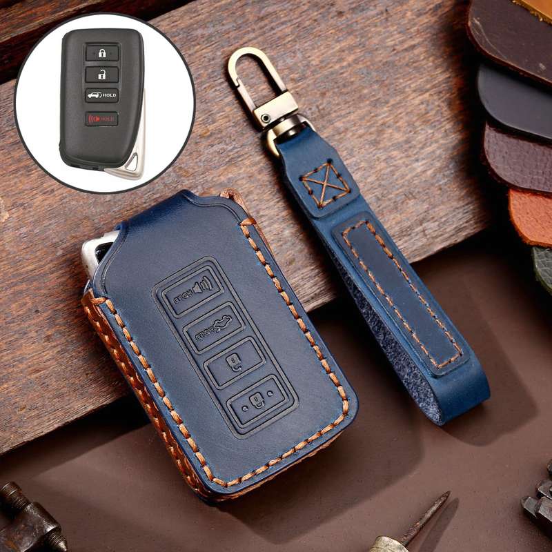 For Lexus 4-button Hallmo Car Cowhide Leather Key Protective Cover Key Case(Black)