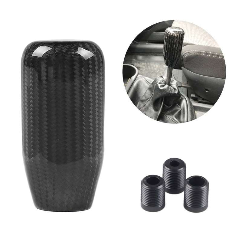 Universal Car Real Carbon Fiber Gear Head (Black)