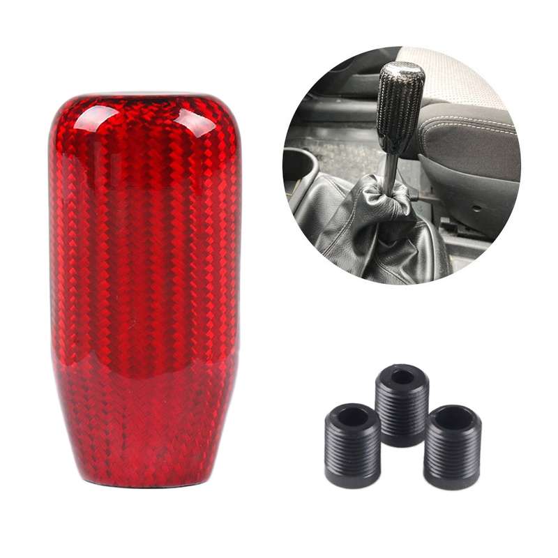 Universal Car Real Carbon Fiber Gear Head (Black)