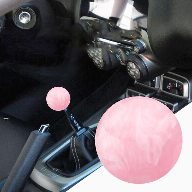 Car Modified Marble Star Gear Head Shifter Cover with Adapter (Pink)