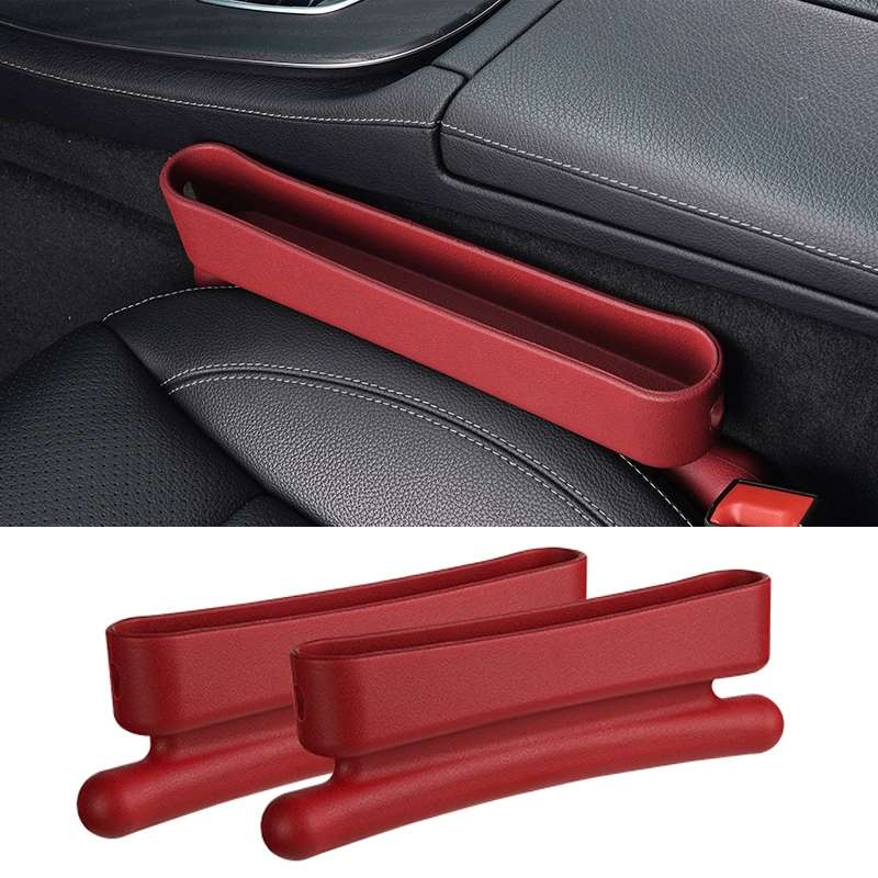 Car Gap Storage Box Multifunctional Car Seat Crevice Storage Box, Specification: 1 Pair (Brown)
